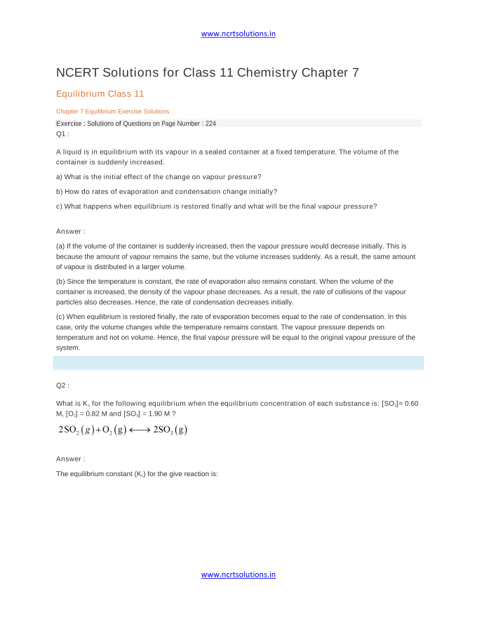 NCERT Solutions for Class 11 Chemistry Chapter 7.    .
