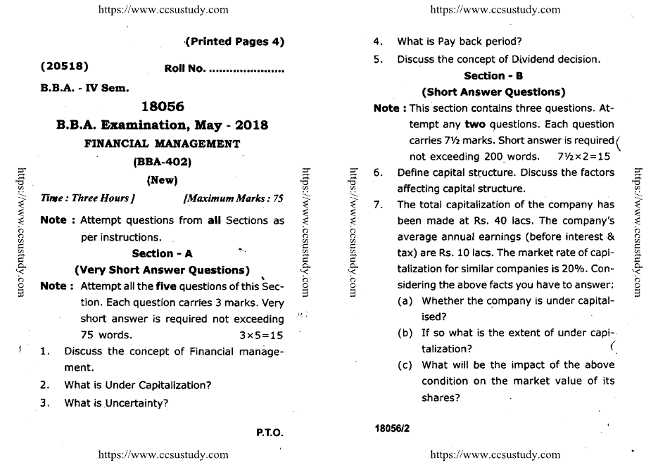 bba-4-sem-financial-management-18056-may-2018